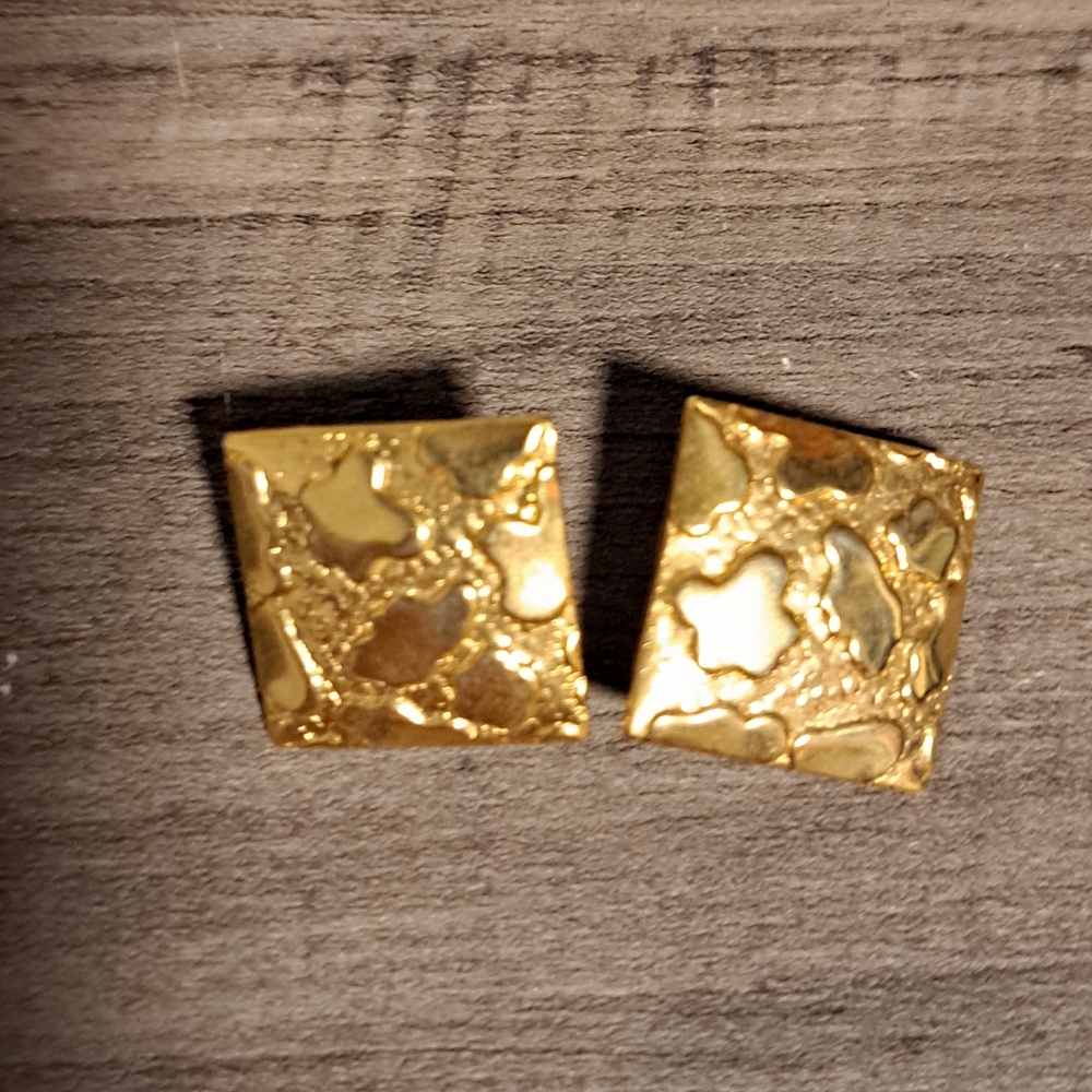 Gold-Tone Square Earrings